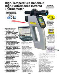 Thumbnail of document Data Sheet - OS523E-1-SC Tripod Mount Handheld IR Thermometer -23°C to 2482°C